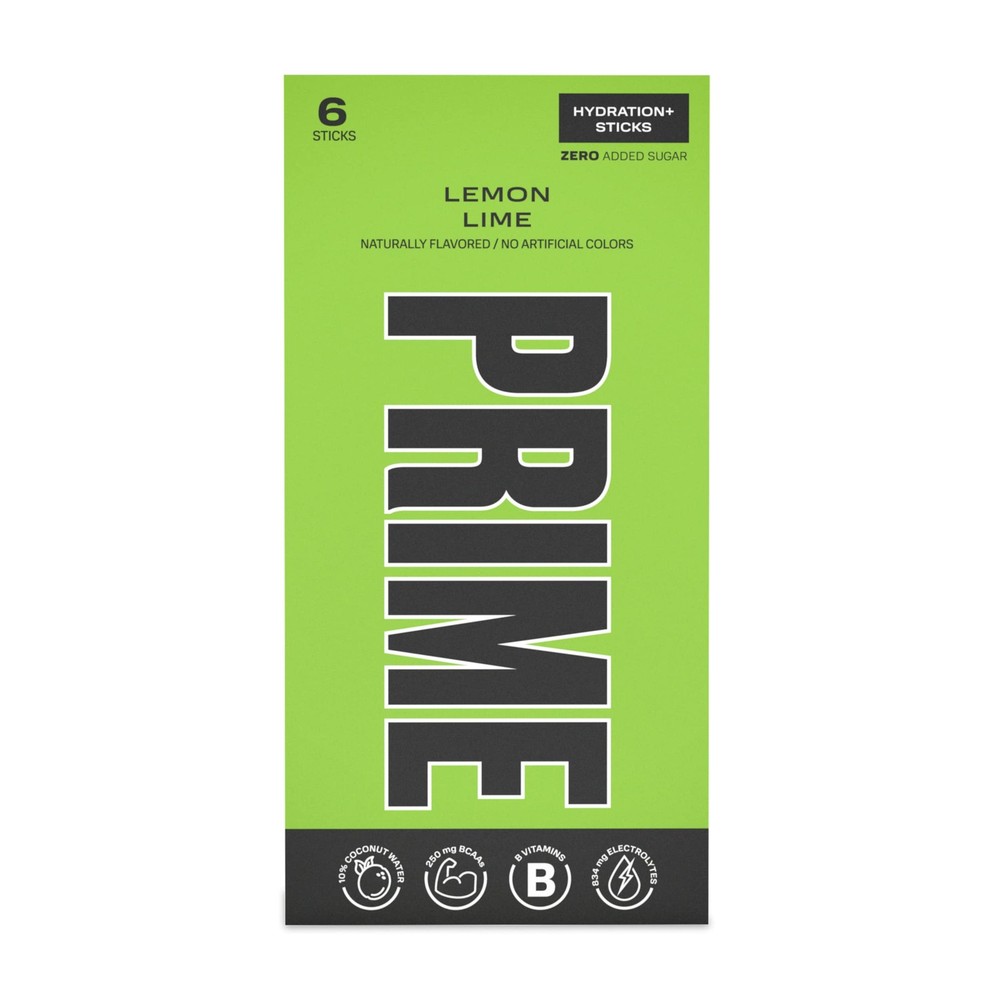 PRIME Hydration Sticks LEMON LIME 6-pack- EXP: 02/25