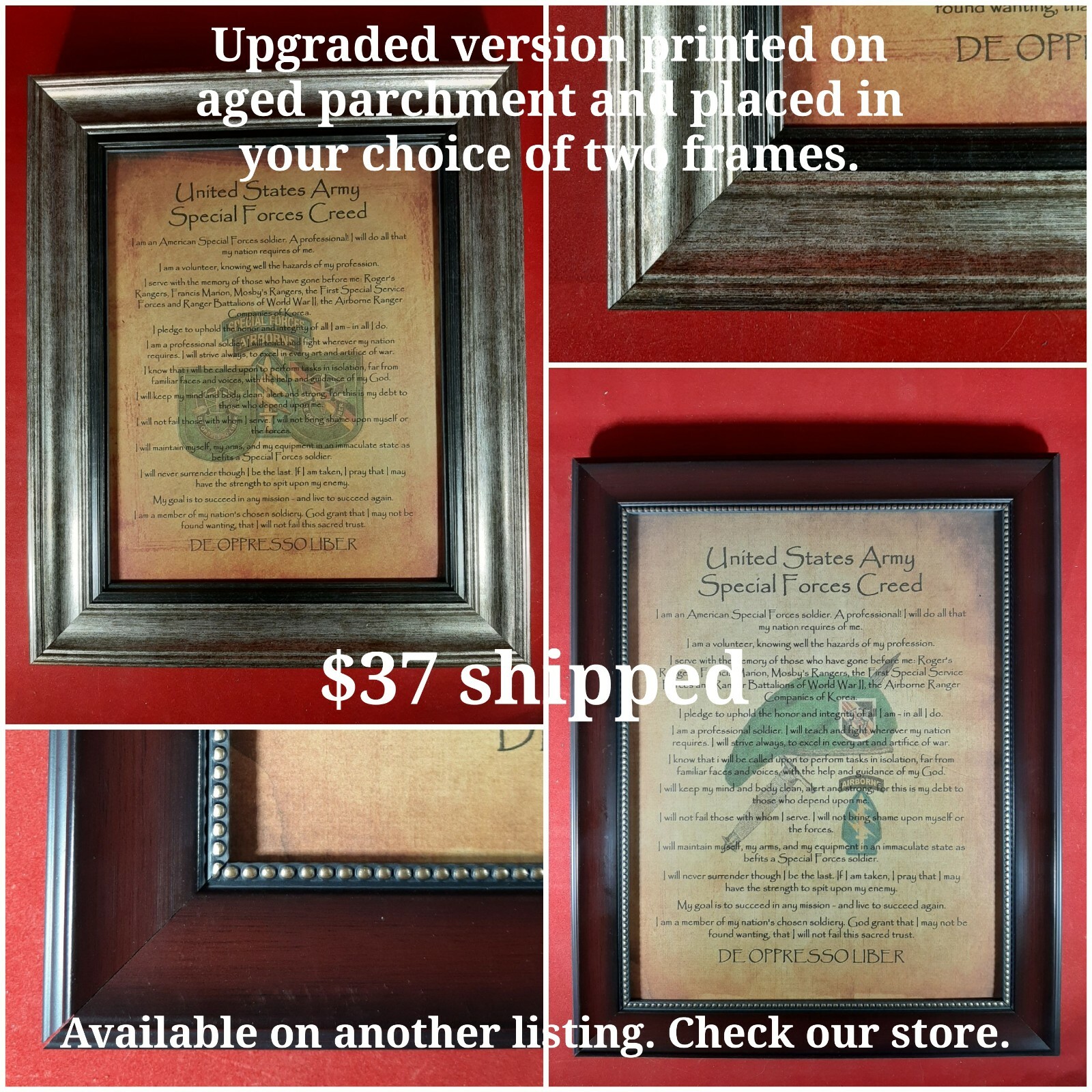 MC-NICE: Army Special Forces Men of the Green Beret ALL GRPS Framed PERSONALIZED