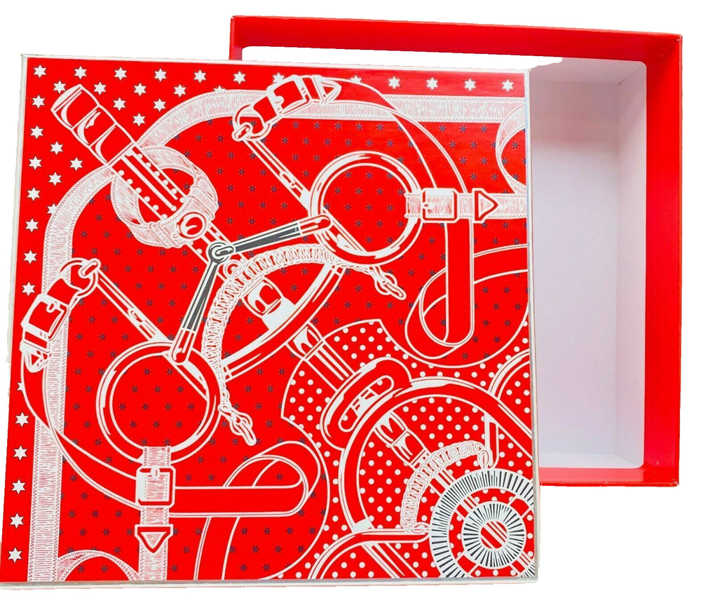 NEW Hermes Empty Multicolor Gift Boz - Red/White mix