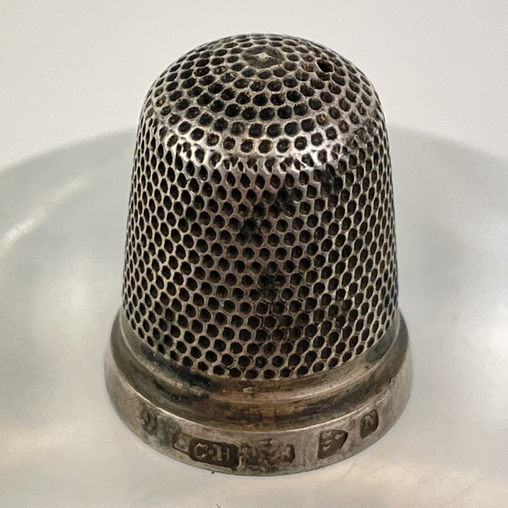Antique Solid Silver Thimble Size 9 Charles Horner 1896 2cm 4g