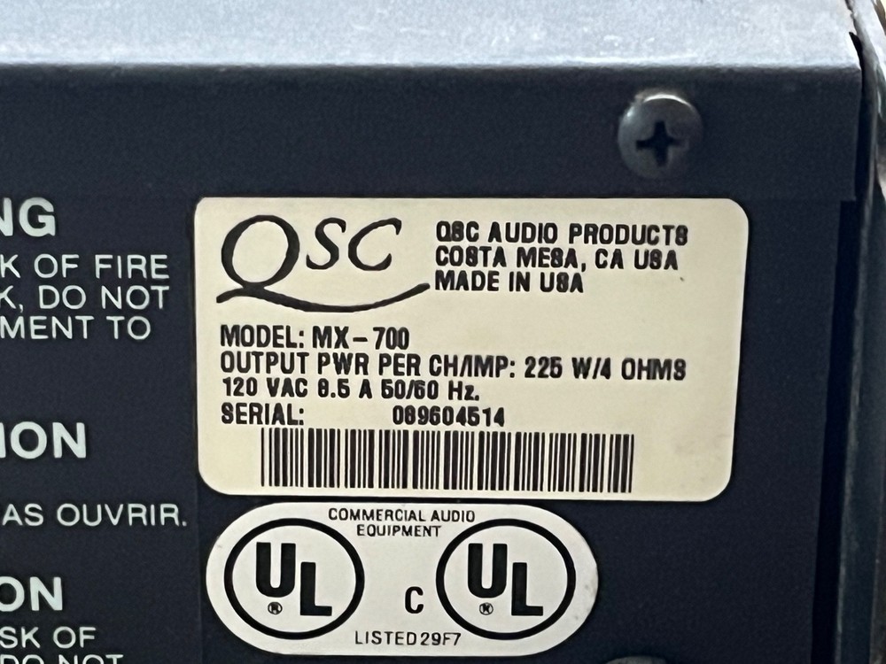 QSC MX700 2 Channel Power Amplifier - Black