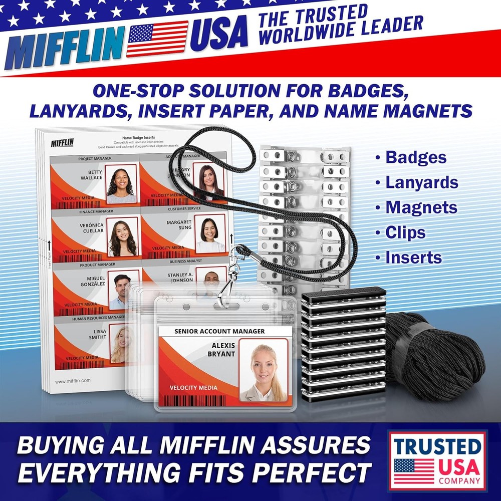 Mifflin-USA Card Protector (4x3 Inch, Clear, Bulk 100 Pack) Quick Load Horizonta