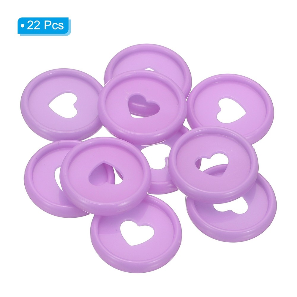24mm Plastic Book Binding Discs, 22 Pack Expansion Discs Heart, Light Purple