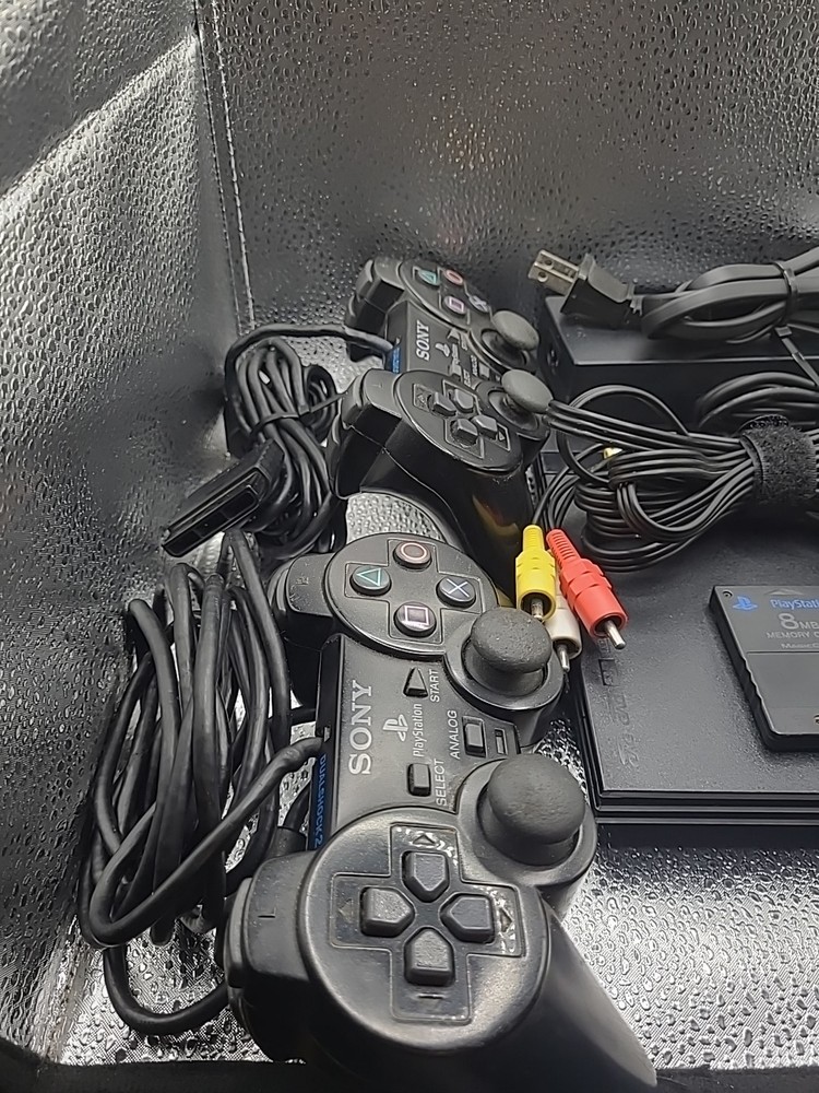 Sony PlayStation 2 PS2 Slim Console SCPH-79001 Black Tested Working + Controller