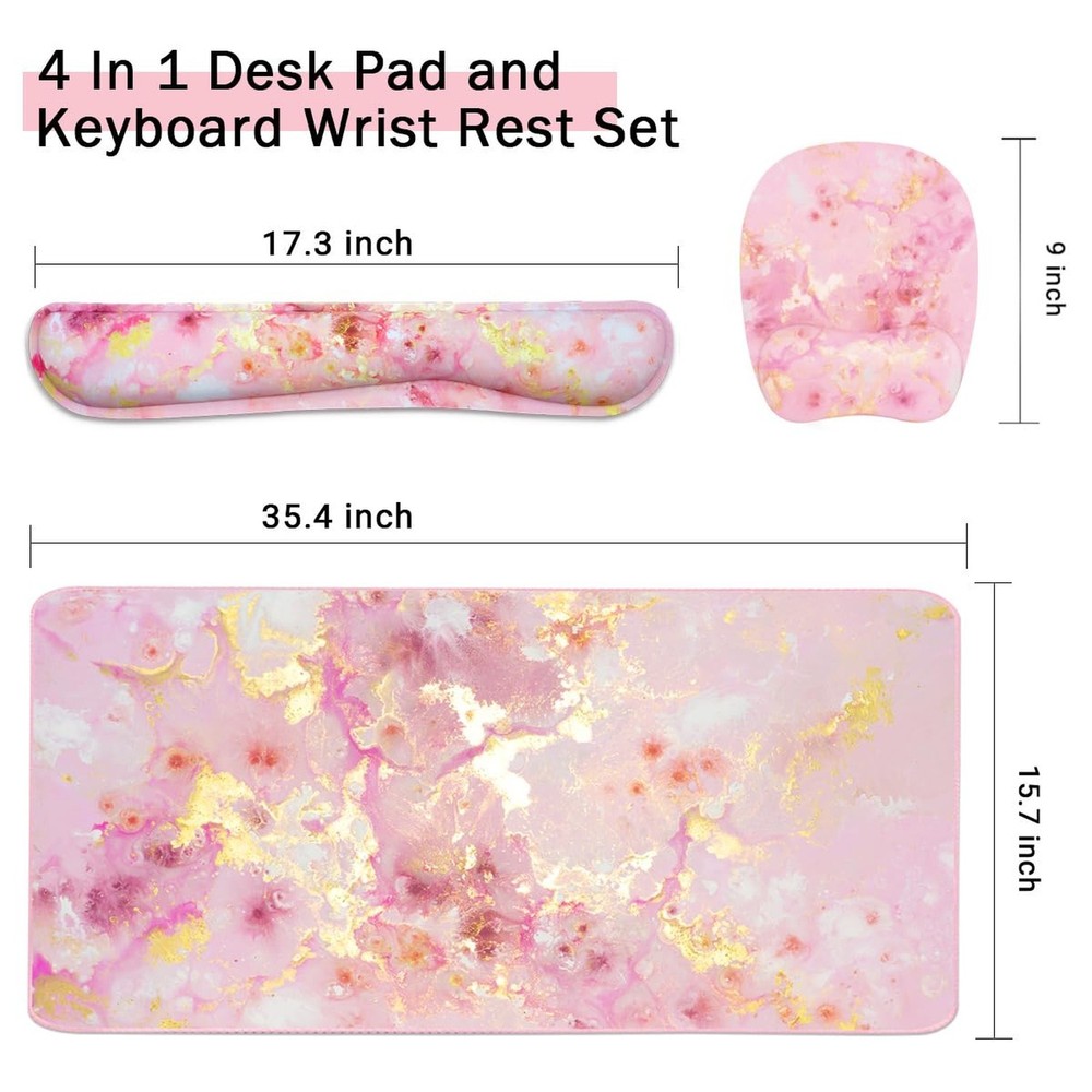 Keyboard Wrist Rest Large Mouse Pad Wrist Support for Computer, 4 in 1 Memory...