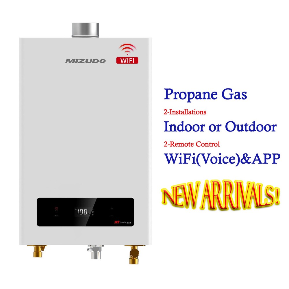 Indoor or Outdoor Tankless Water Heater Propane 5.1 GPM 120,000 BTU, Smart WIFI
