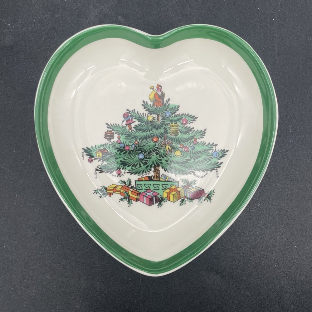 Spode Christmas Tree Heart shaped Dish w Box