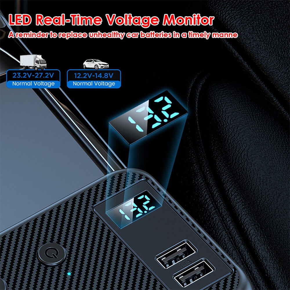 Car 12V Cigarette Lighter Socket Splitter USB-C Charger Power Adapter Outlet