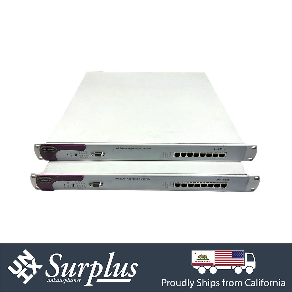 Pair Radware APSolute LinkProof Application Delivery 8 FE Port Load Balancer