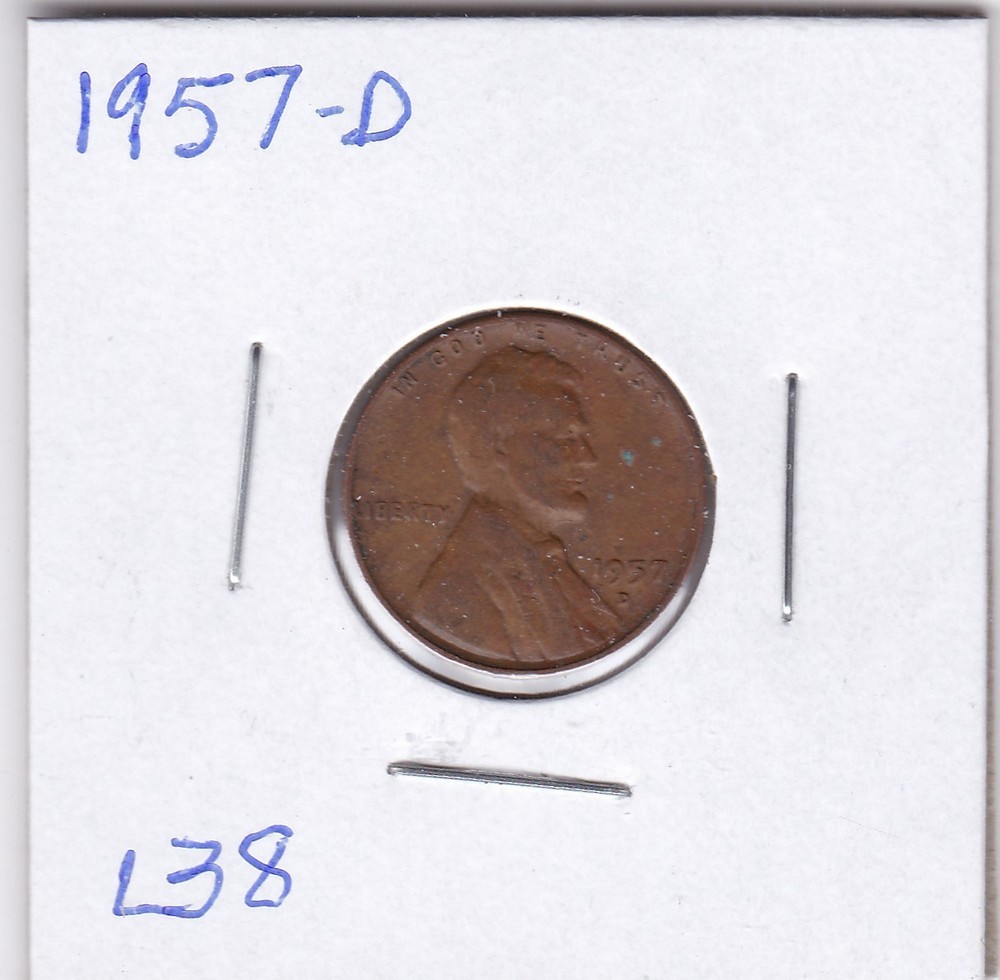 1957-D Lincoln Cent L38