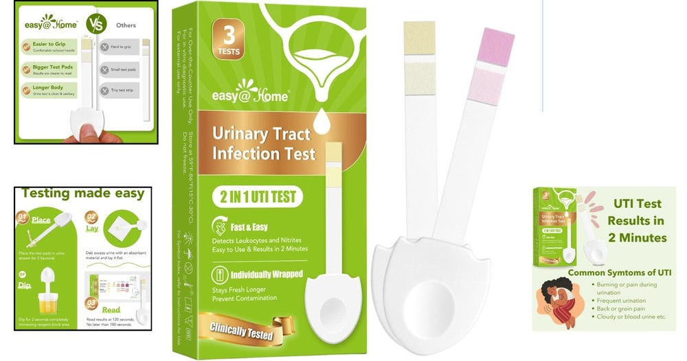 Convenient UTI Strips - 3 Individually Packaged Tests for Quick Results