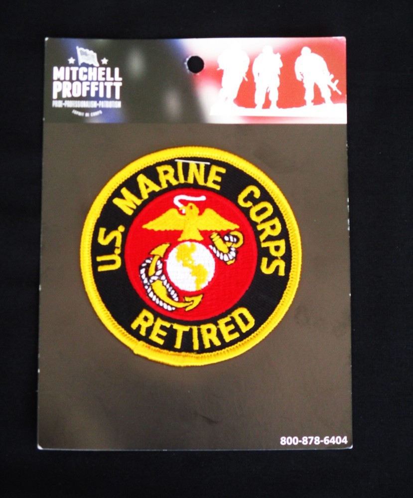 US MARINE CORPS RETIRED Embroidered Patch 3" NEW