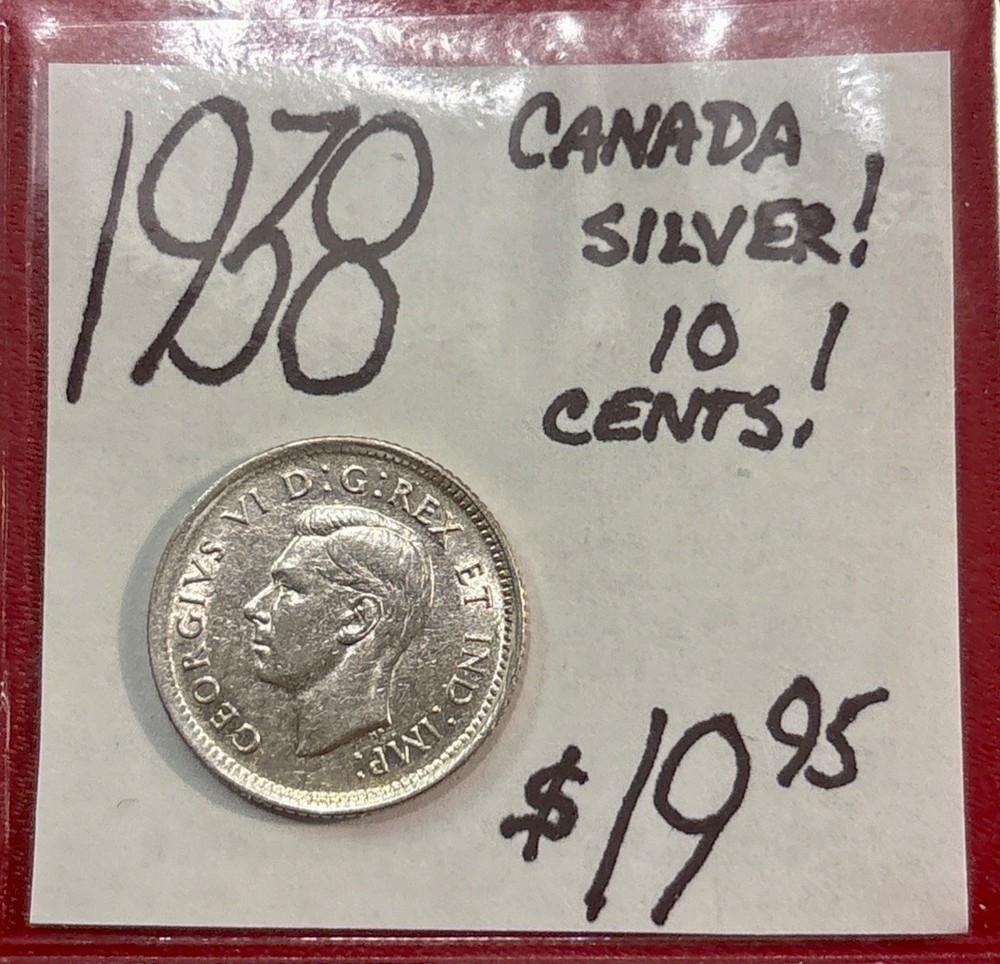 1938 Canada Silver! 10 Cent! ENN Coins