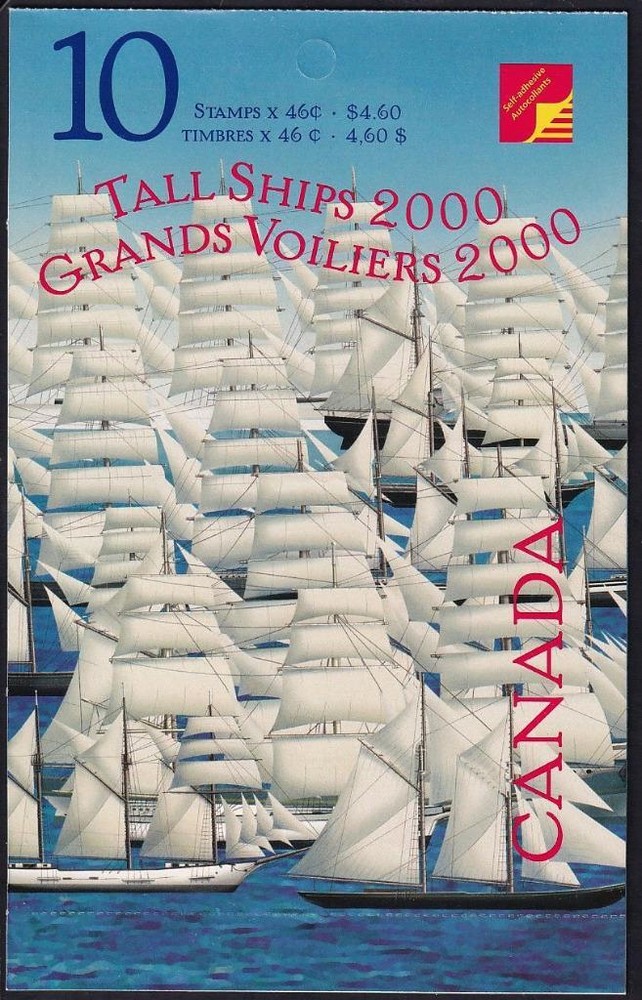 Canada 2000 Tall Ships 46¢, mint open BK230b sc#1865a