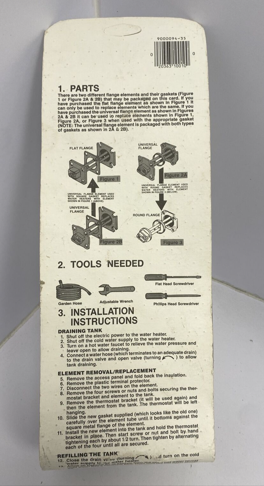 Heating Element for Electric Water Heaters 9000094-35