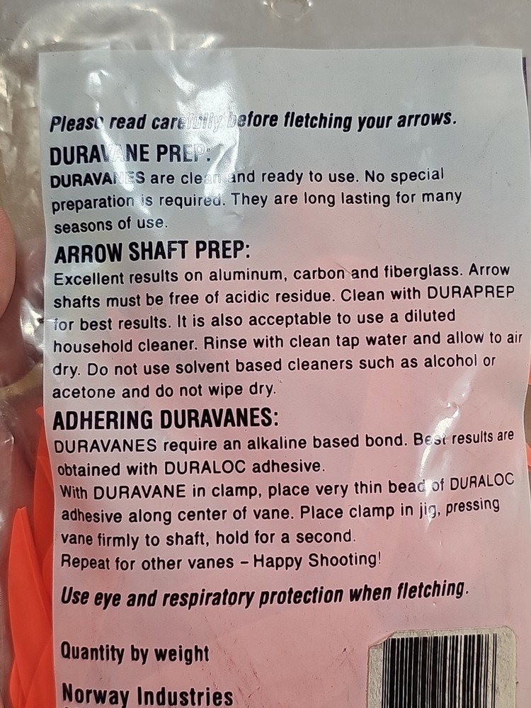 Norway Duravanes 2.5" Orange - 100 pack