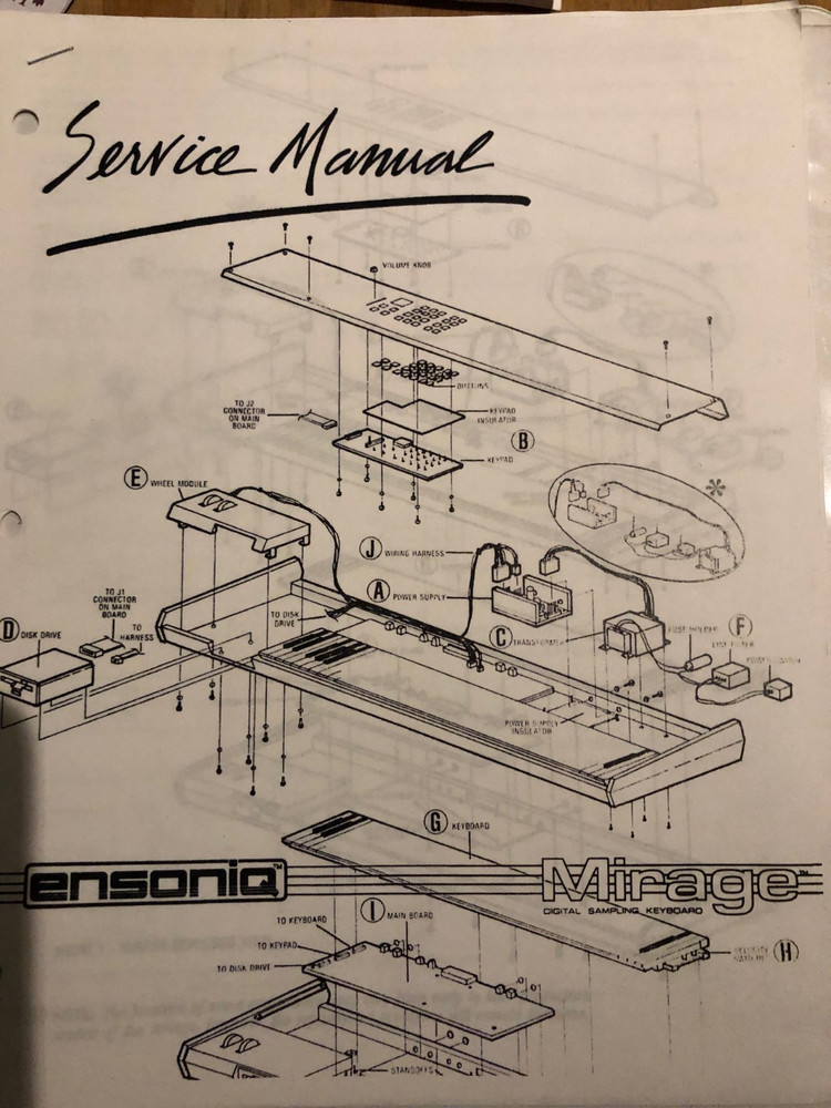 Ensoniq Mirage Service Manual. (copy)