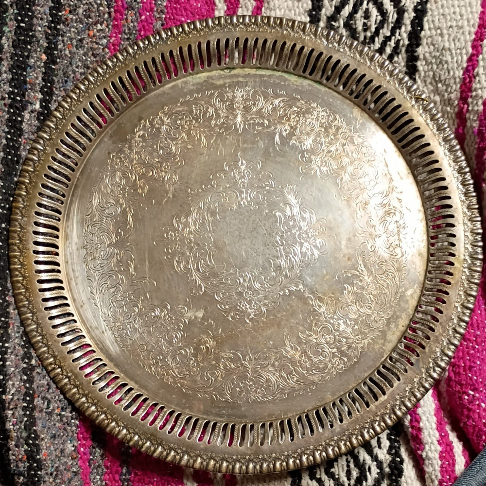 Webster Wilcox International Silverplate Tray Brandon Hall Pattern