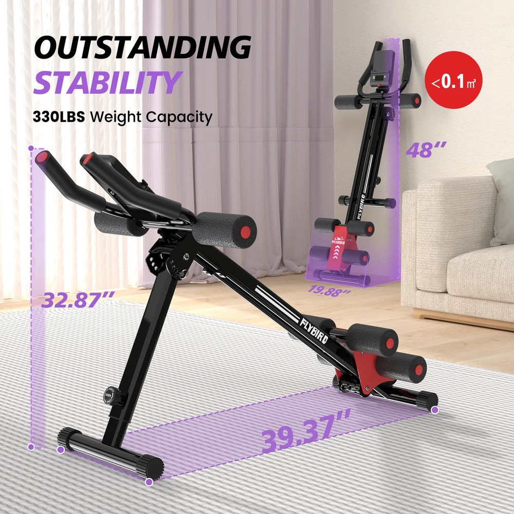 FLYBIRD Adjustable Ab Workout Equipment, Full Body Strength Training, Foldable W