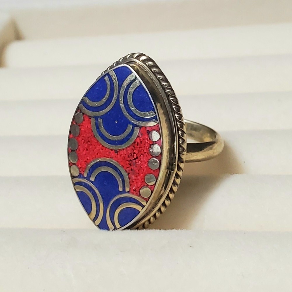 Lapis Coral Ring