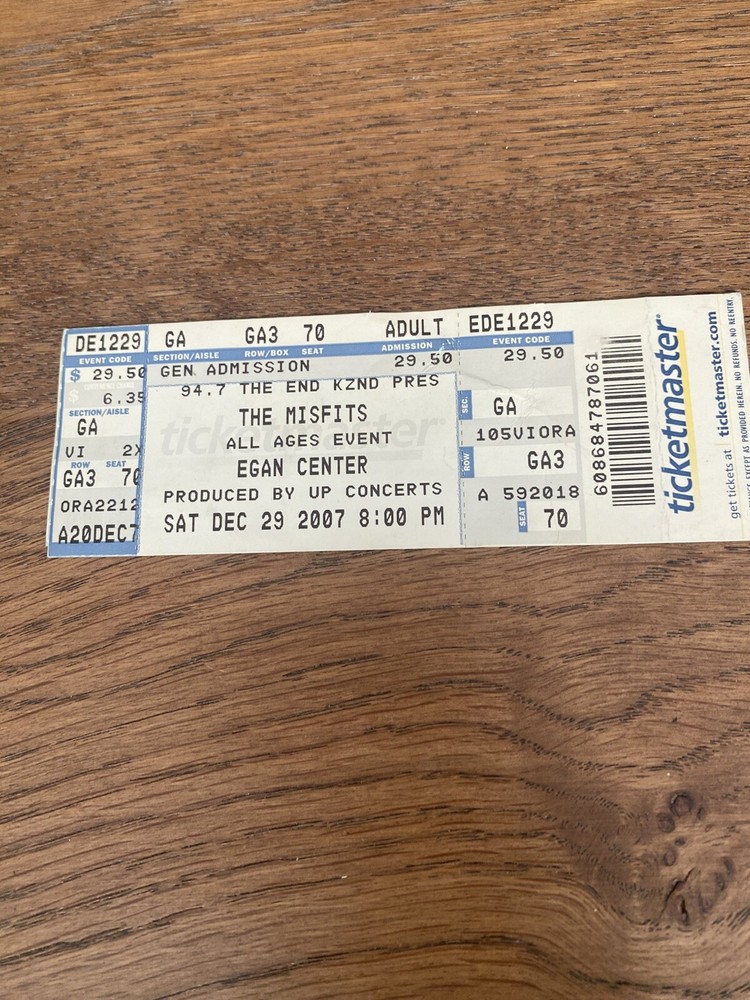 Rare Alaska Misfits Full Ticket Egan Center 2007 Signed