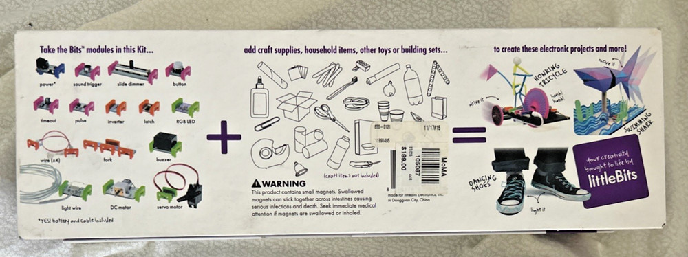 New Little Bits Electronic Deluxe Kit 18-Bit Modules Sealed