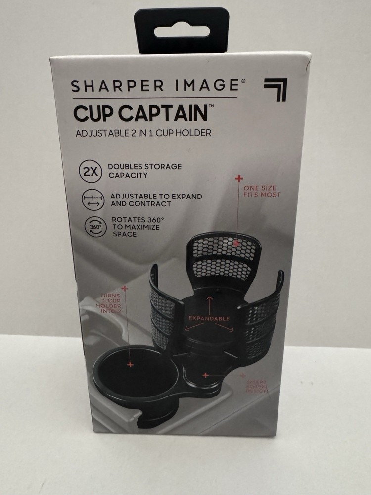 Sharper Image Cup Captain Deluxe 2-in-1 Adjustable Plastic Cup Phone Holder