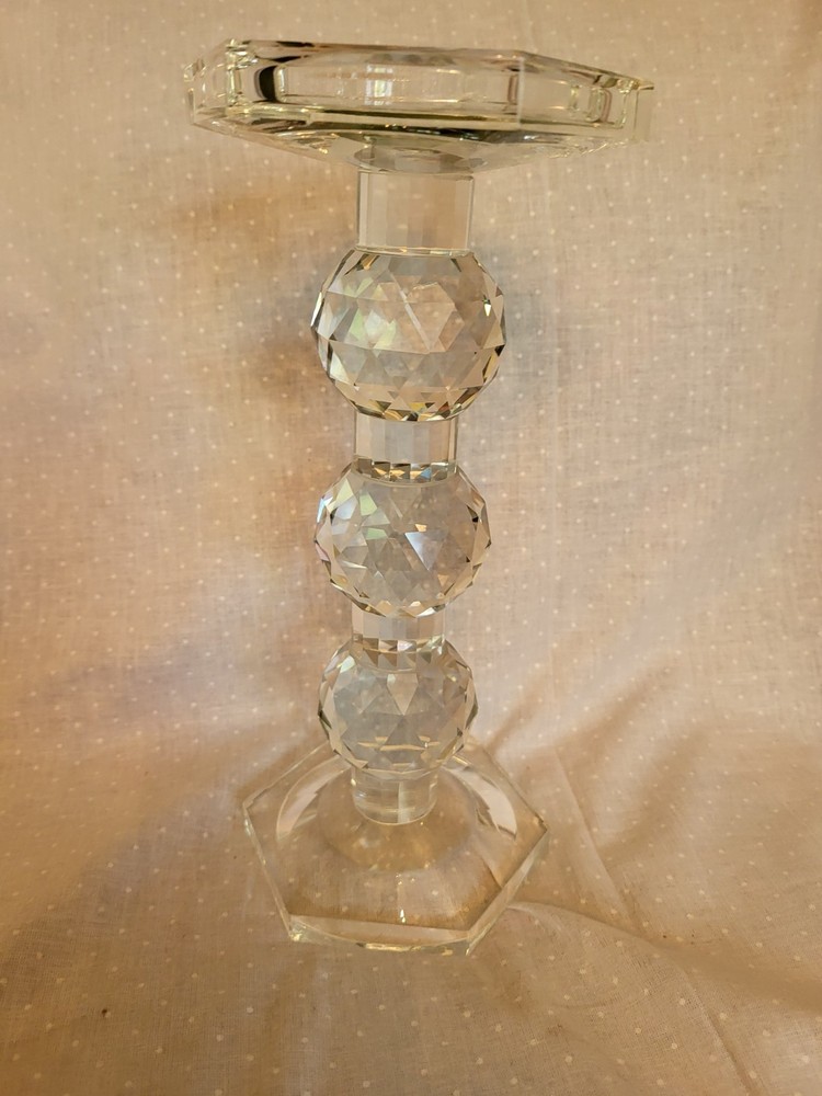 Sylvie Lead Crystal Candle Holder 9"