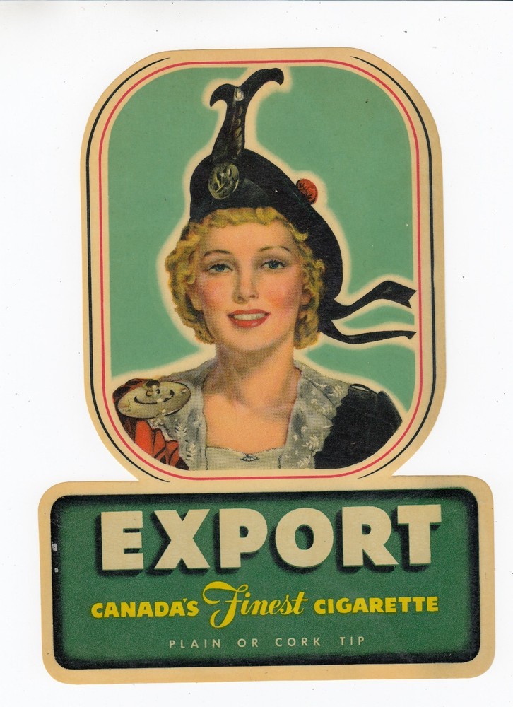 Export Canada's Finest Cigarette Decal American Decalcomania