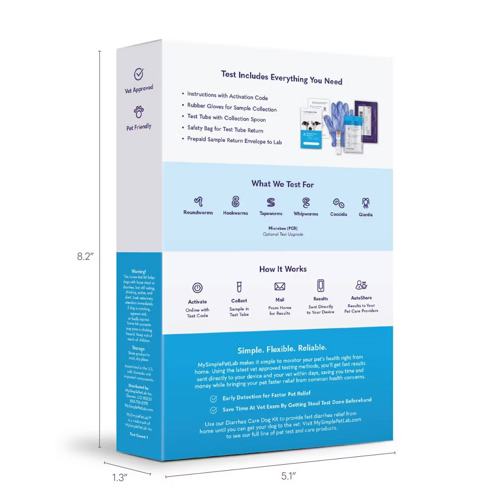 MySimplePetLab Dog Routine Stool Test Kit
