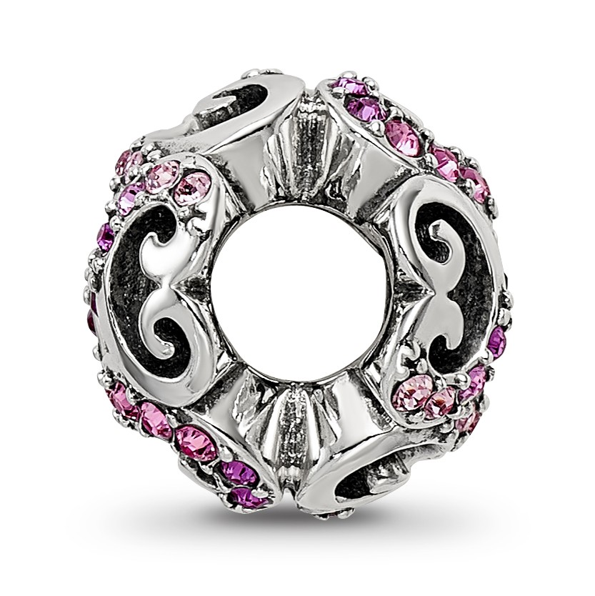 Silver Reflections with Crystals Renaissance Bead QRS3471