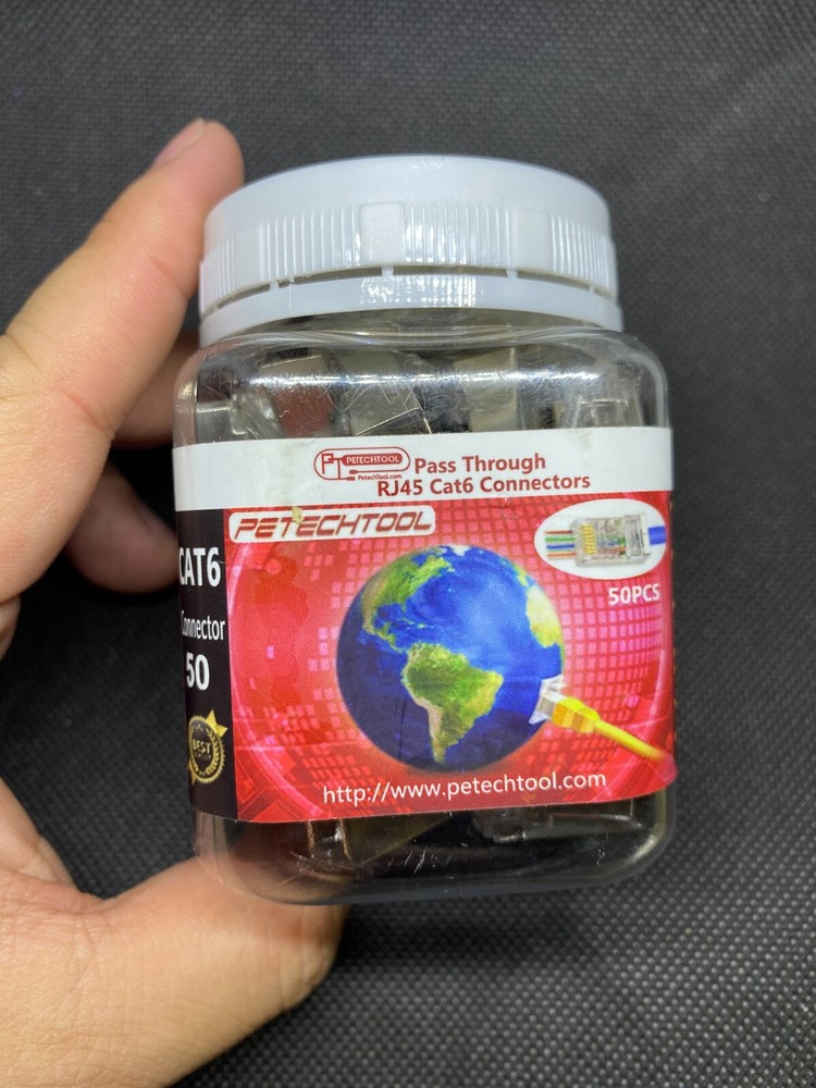 Petechtool RJ45 Cat6 Connectors 50 Pcs