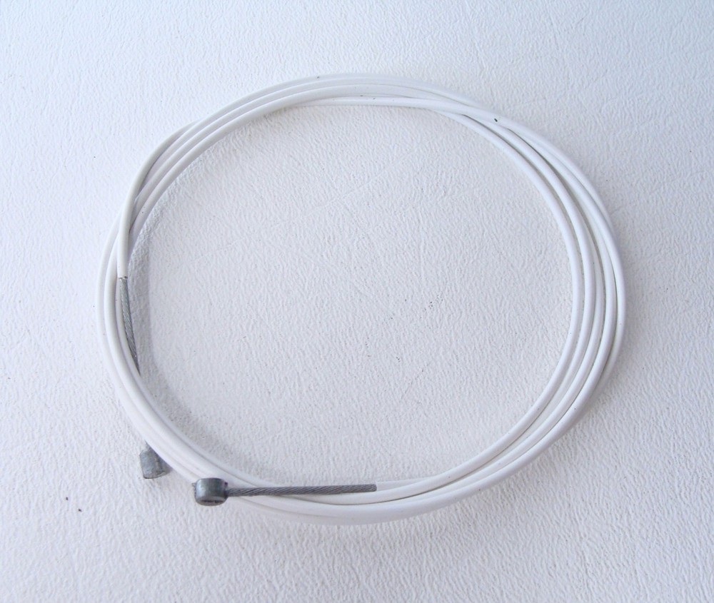 ~ NOS Pair (2) AZTEC Coated Gear Wires / Shift Cables 2 sided White 1400mm ~