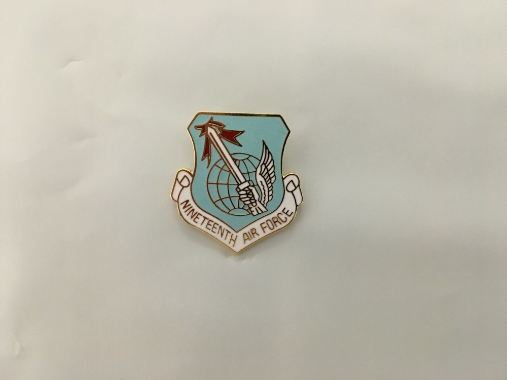 USAF 19TH AIR FORCE HAT PIN MEASURES ONE INCH