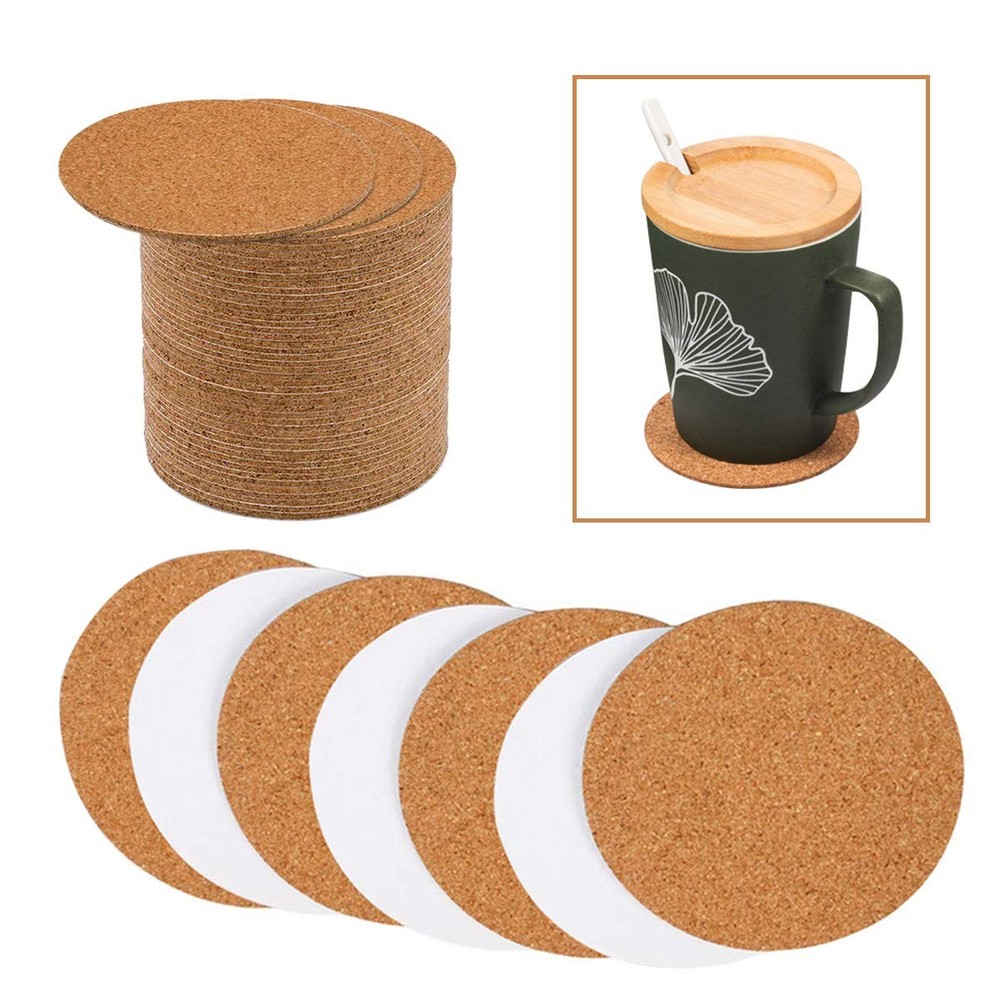 70 Pack Self Adhesive Cork Rounds for Crafts