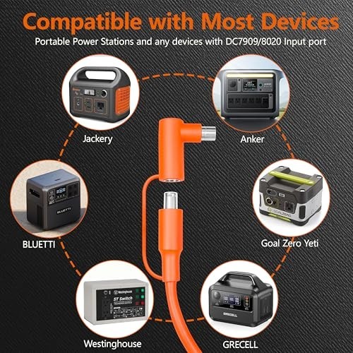 12V/24V Car Charging Cable for Portable Power Stations - 20FT, Compatible with E