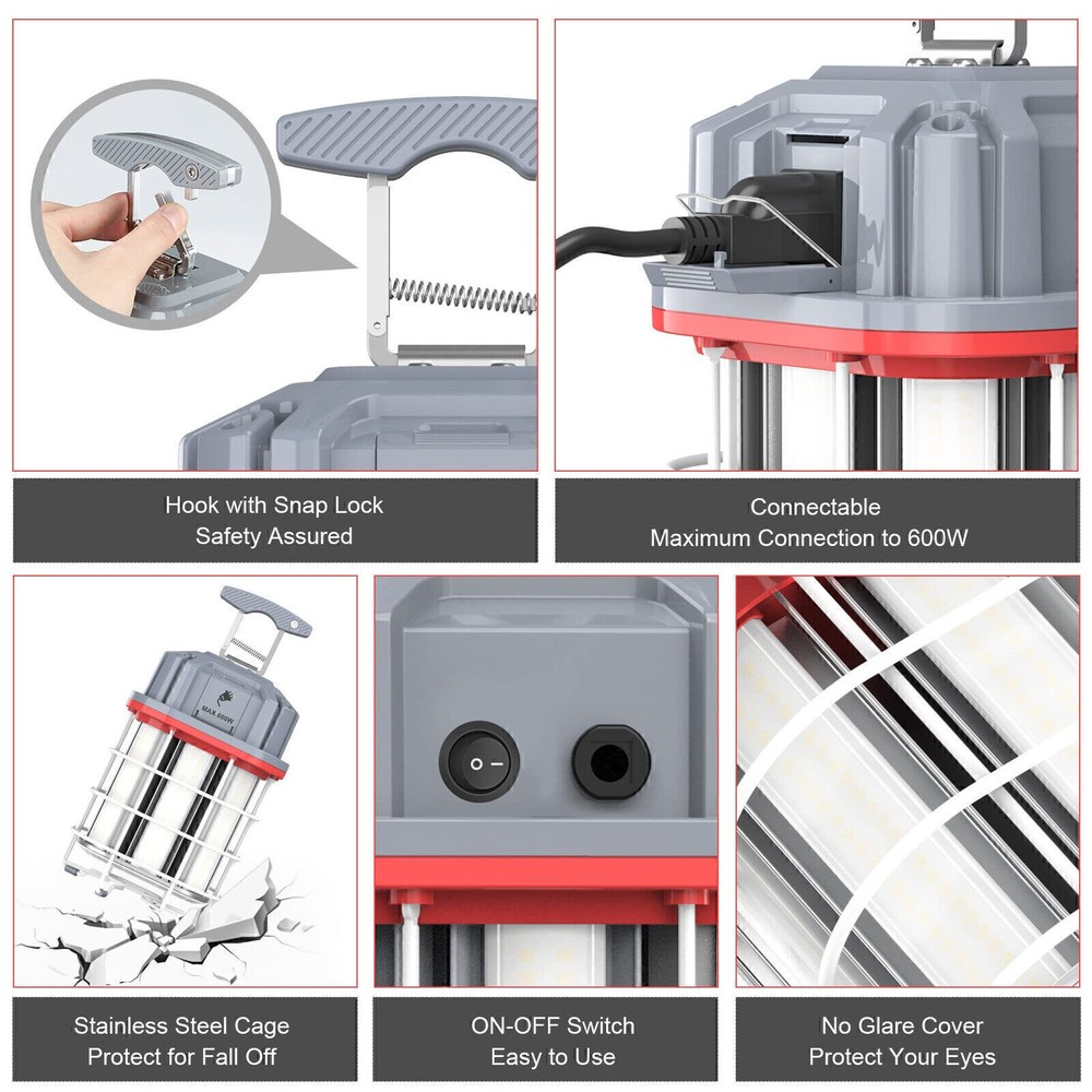 100W LED Temporary Work Light Linkable ETL Listed Construction Job Site Light