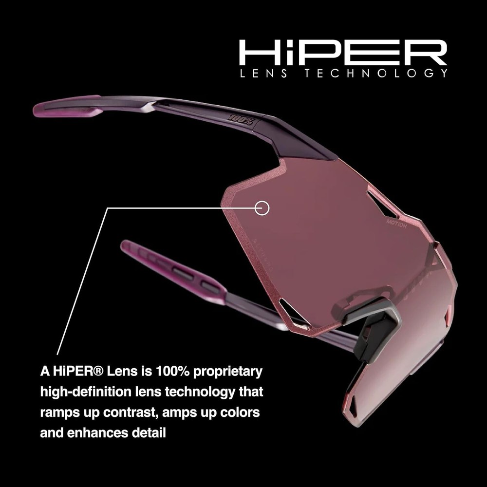100% Hypercraft Sport Performance Frameless Sunglasses Scratch Resistant Grey