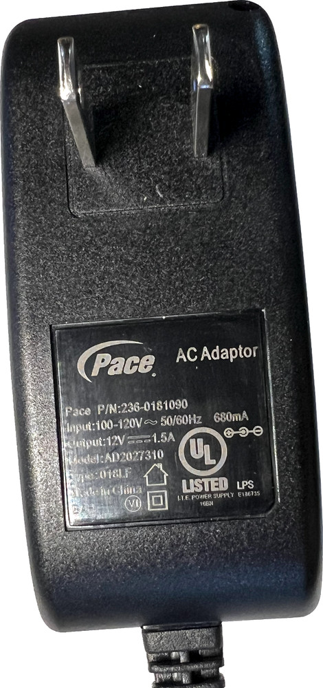 AT&T U-Verse IPH8005 Pace 12V 1.5A 18W AC Adapter