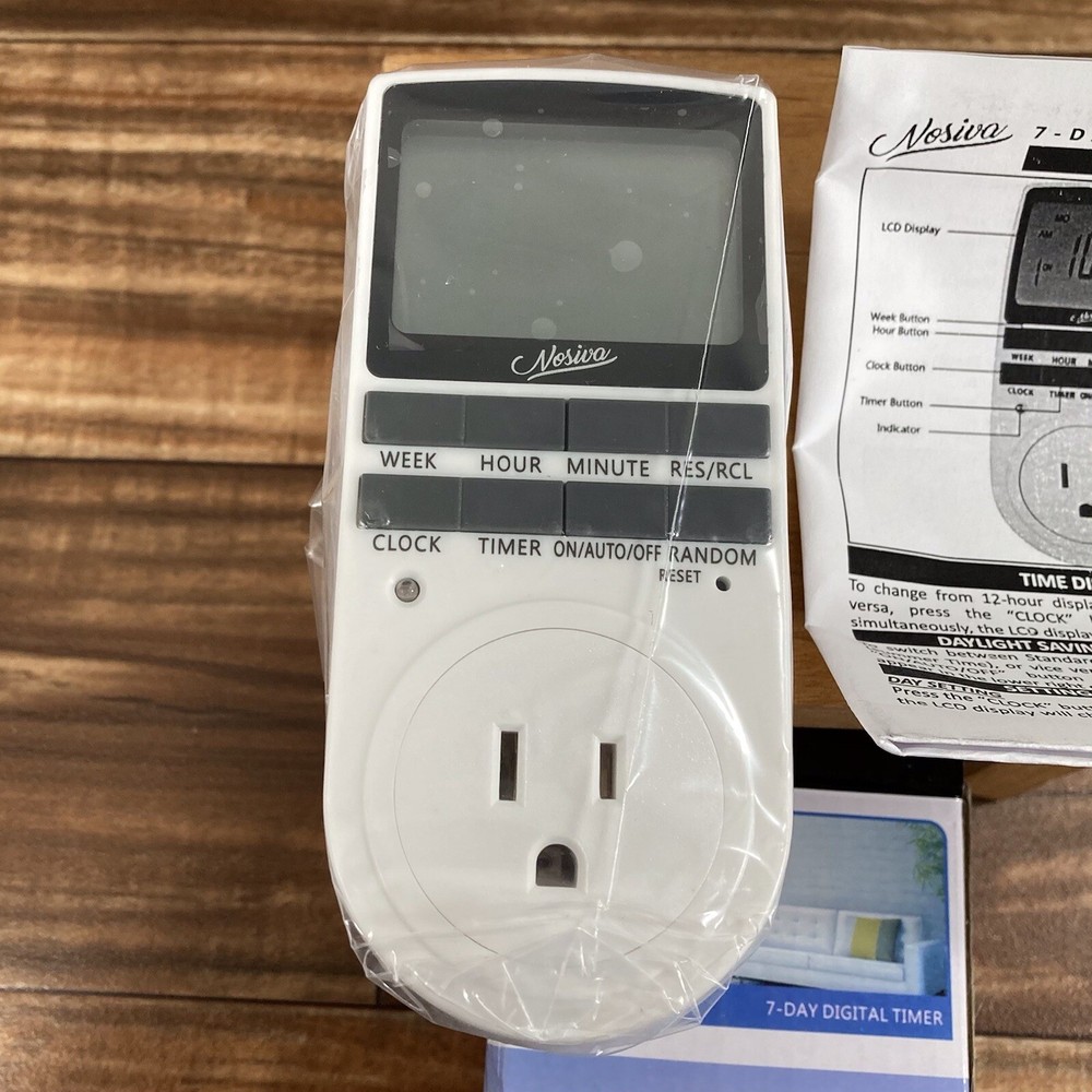 Nosiva 7-Day Digital Programmable Timer Model NDT-01 Energy Efficient New