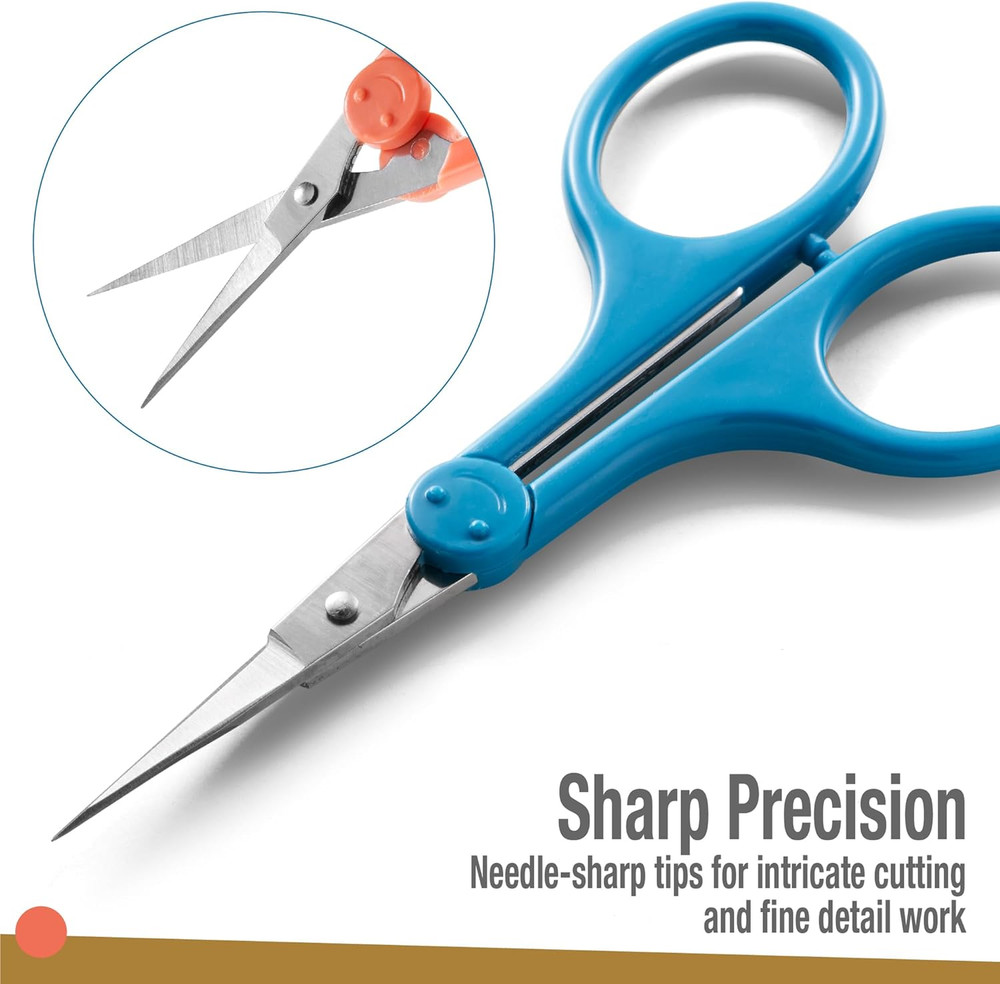 High Precision Detail Scissors Set (2-Pc) Sharp, Fine Tips | Paper Cutting, S...