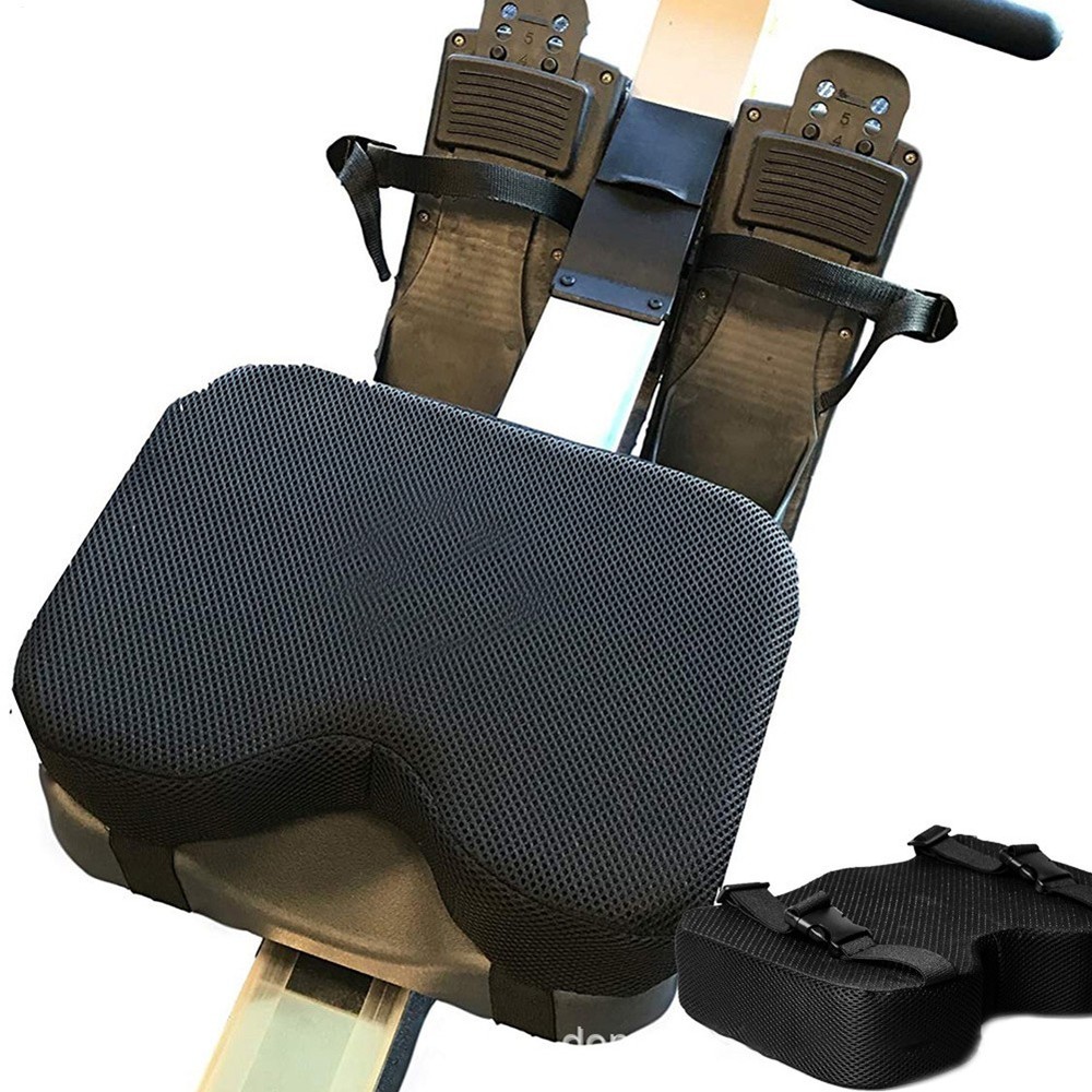 Boat Cushion Rowing Machine Elastic Straps Memory Foam Workout Washable Cover