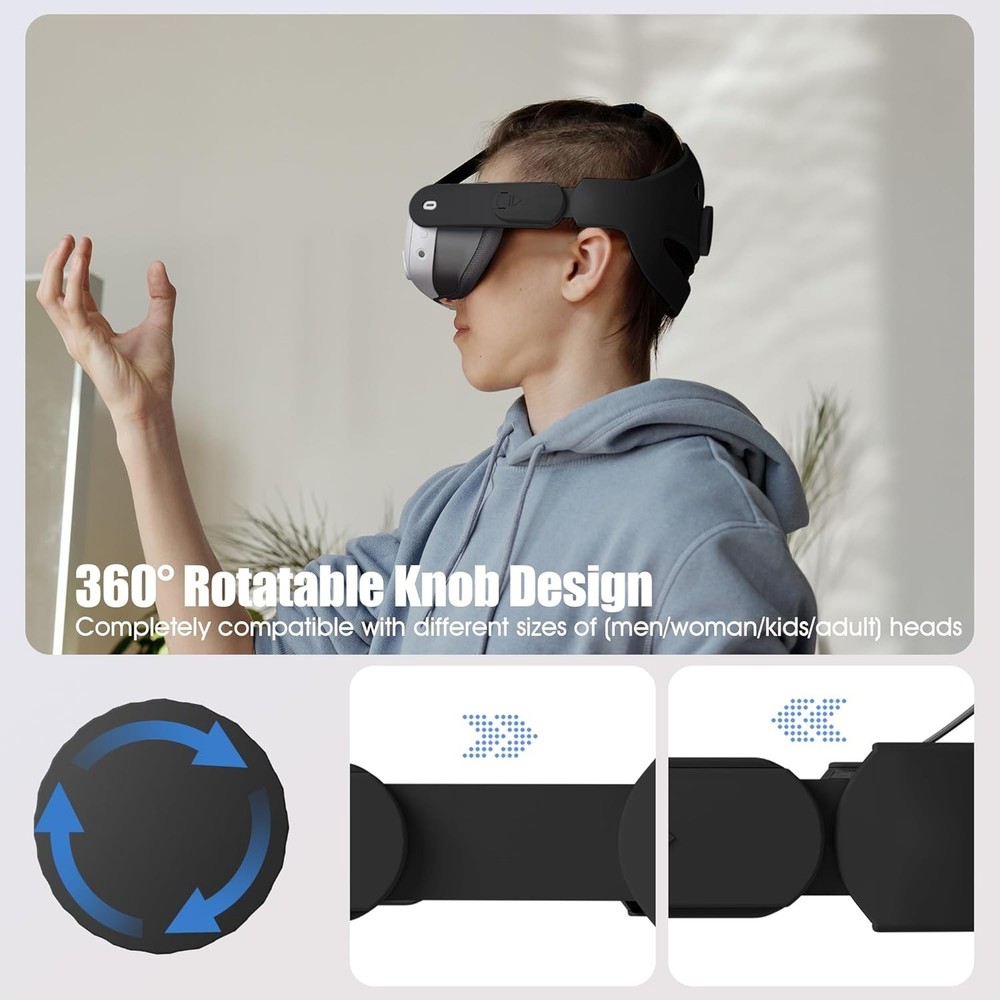 Comfort-Fit Adjustable Head Strap for Quest 3S/Quest 3/Quest 2 VR Experience
