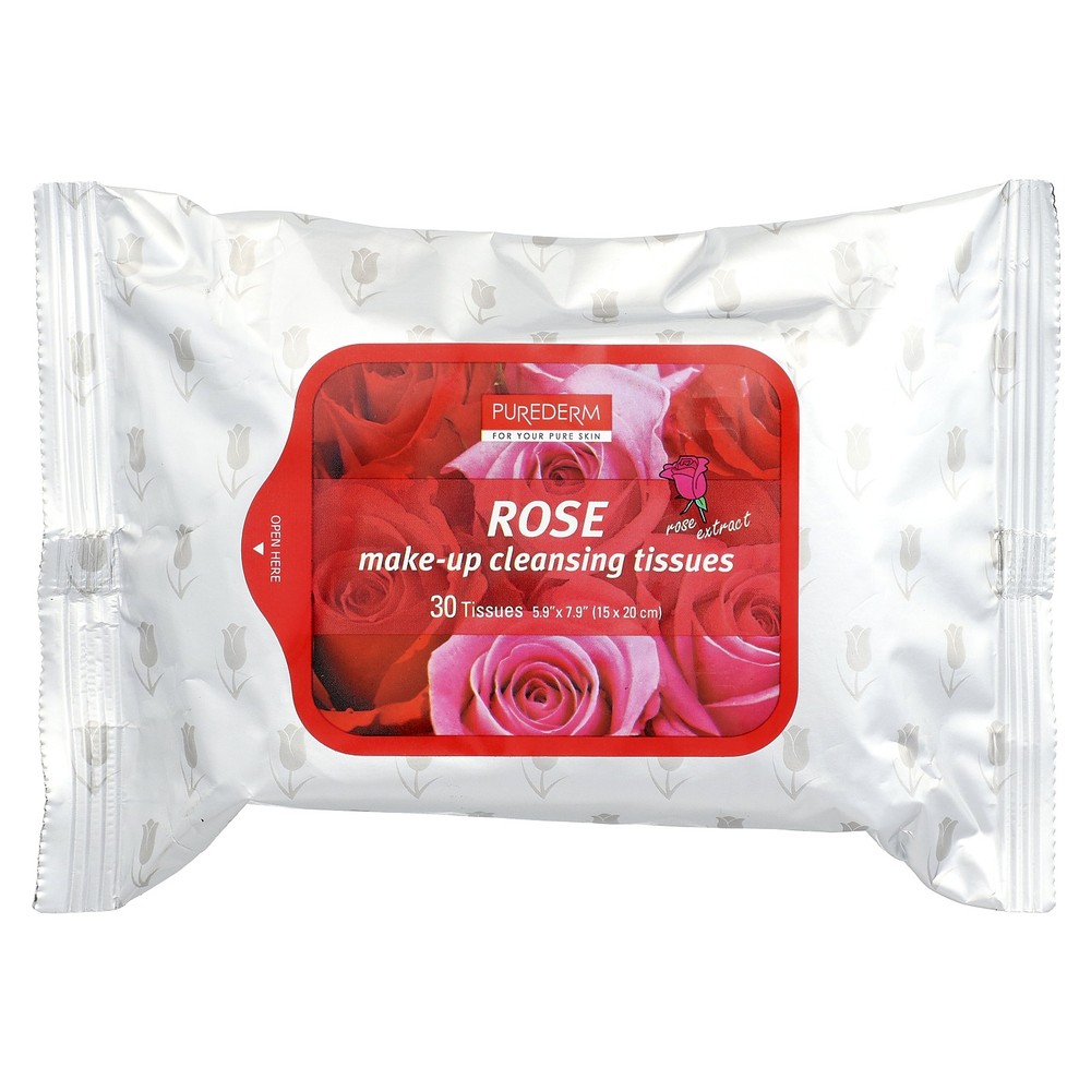 Make-Up Cleansing Tissues, Rose, 30 Tissues