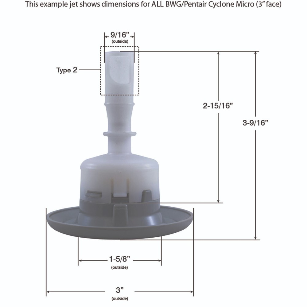BWG Cyclone Micro Jet 3" FD Rotational Gray 9652WW