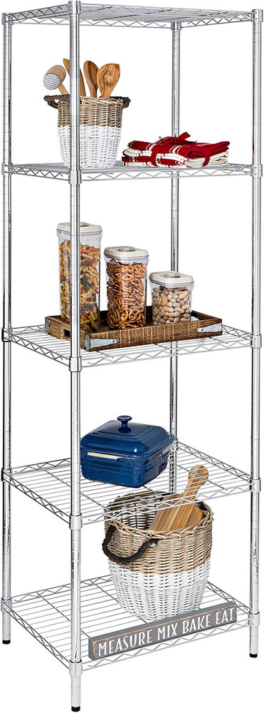 SHF-01054 5-Tier Chrome Shelving Unit, 250 Lbs