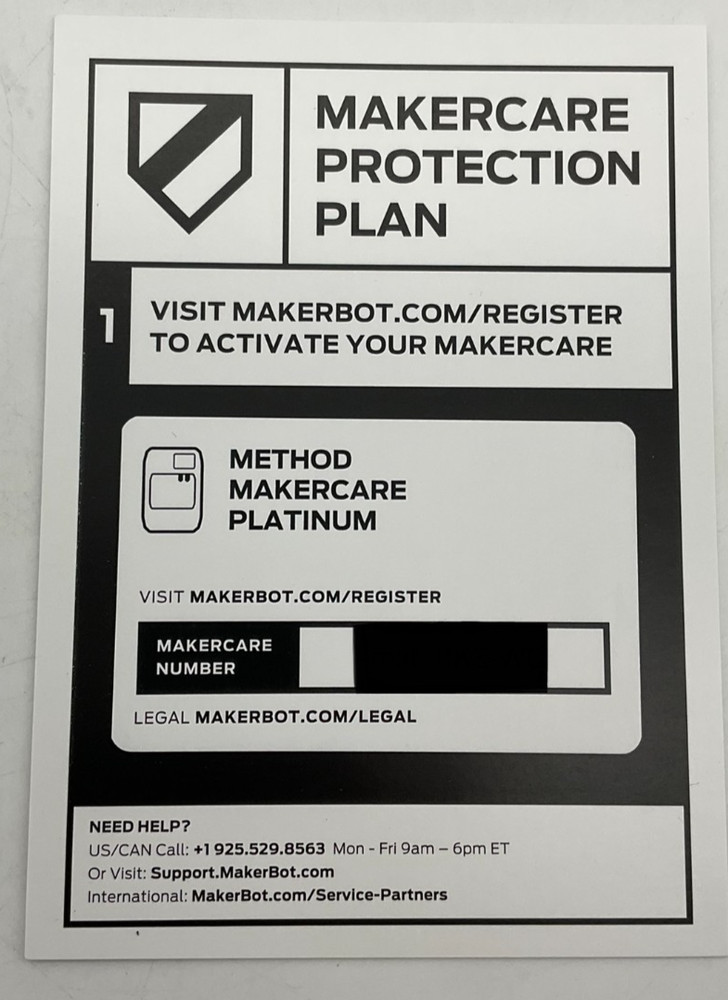 MakerBot Makercare 3-Year Coverage Platinum Plan for MakerBot Method 3D Printer