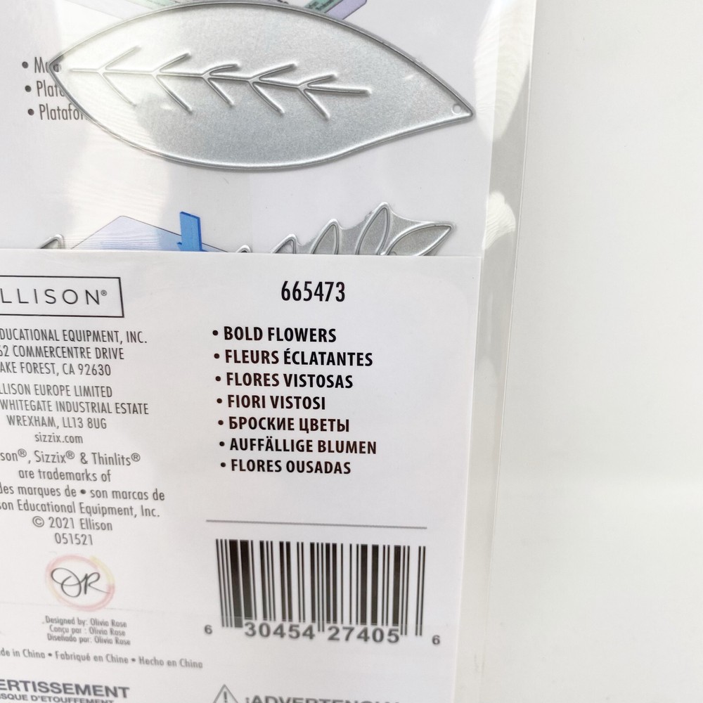 Sizzix Thinlits Bold Flowers by Olivia Rose Cutting Dies Florals 665473 NEW