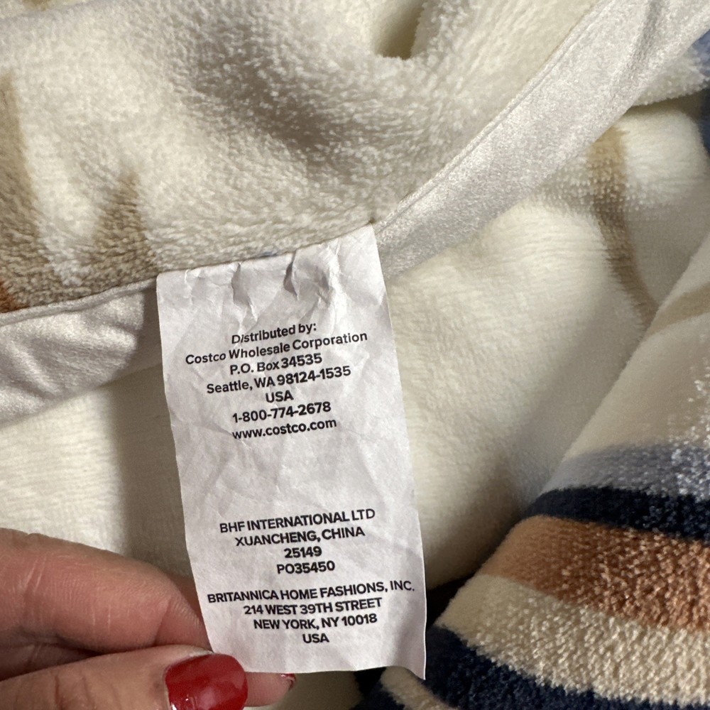 Pendleton Reversible Plush Throw-50x70in Savanna Stripe 100% Polyester