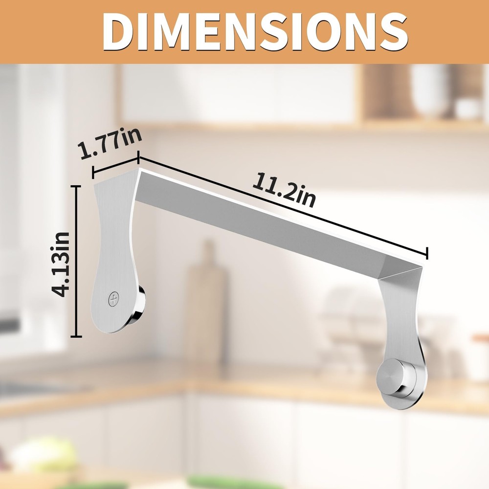 Paper Towel Holder Under Cabinet, Wall Mount for Silver